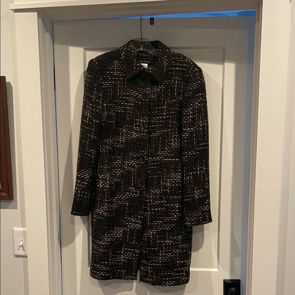 Men's Black and Brown Tweed Coat